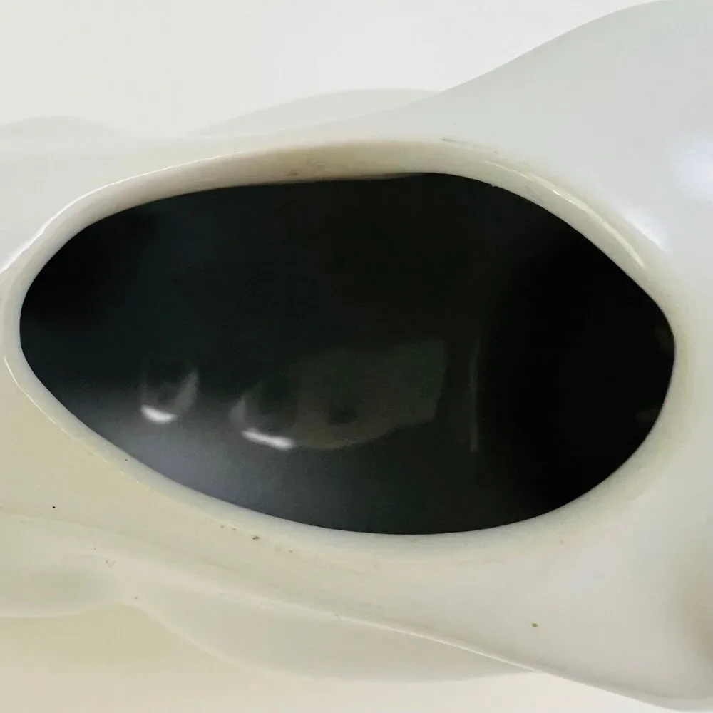 White Ceramic Cow Shaped Milk Cream Serving Pitcher Creamer